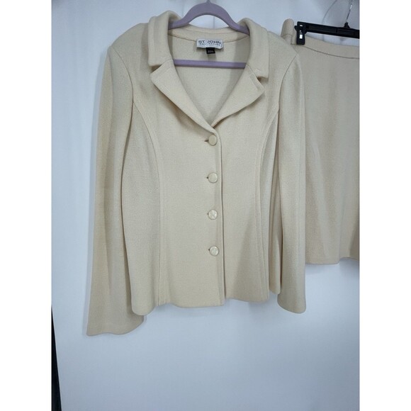 St John Collection Santana Knit Classic Wool Luxury Designer Skirt Suit Set - Picture 2 of 16